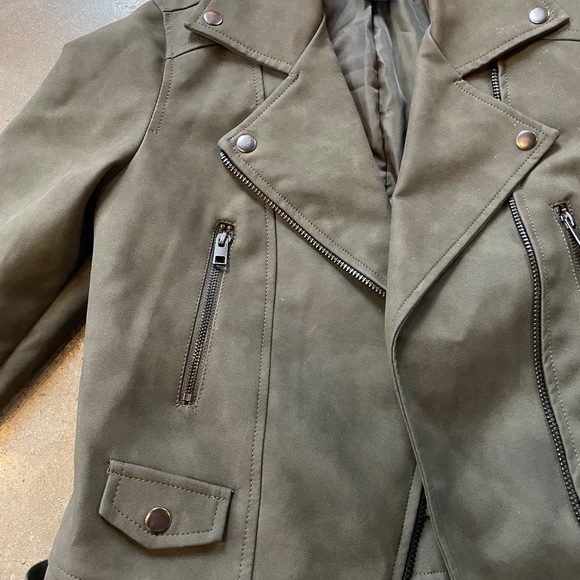 Faux Leather Jacket in Sage Geeen - Picture 3 of 3